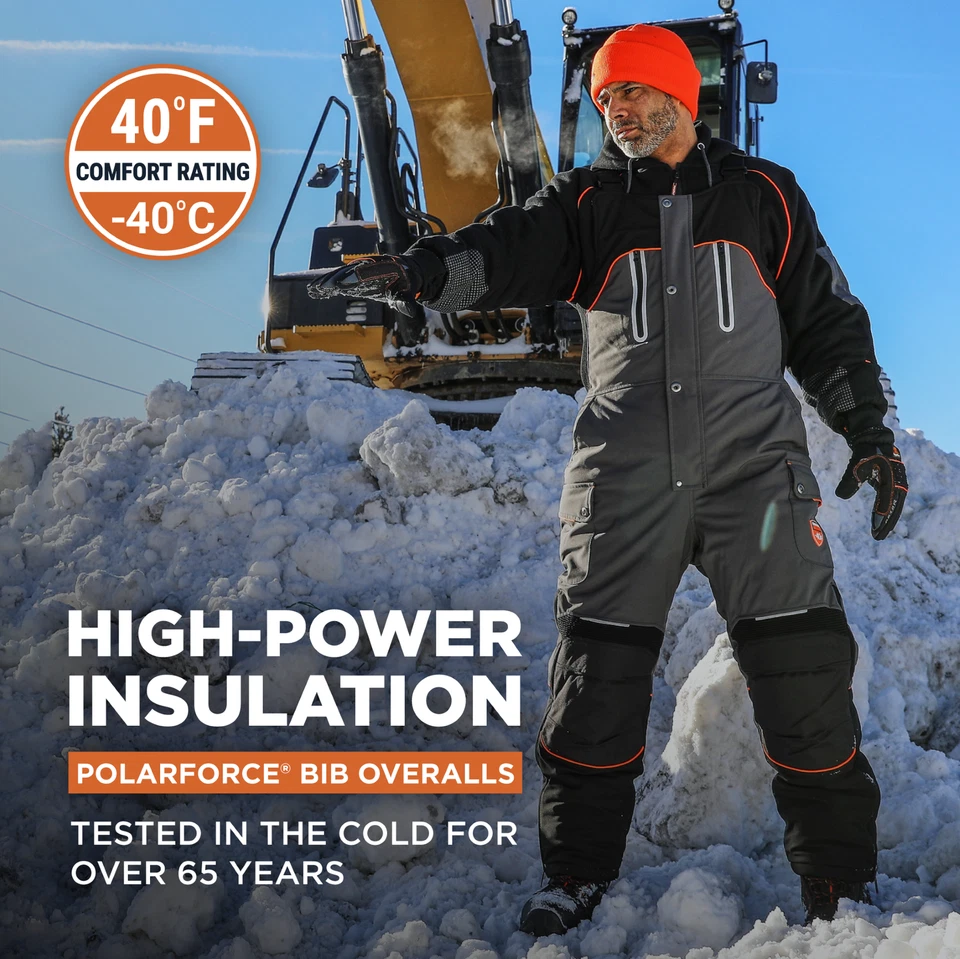RefrigiWear Men’s PolarForce Insulated Bib Overalls - Maximum Warmth & - Image 2 of 4