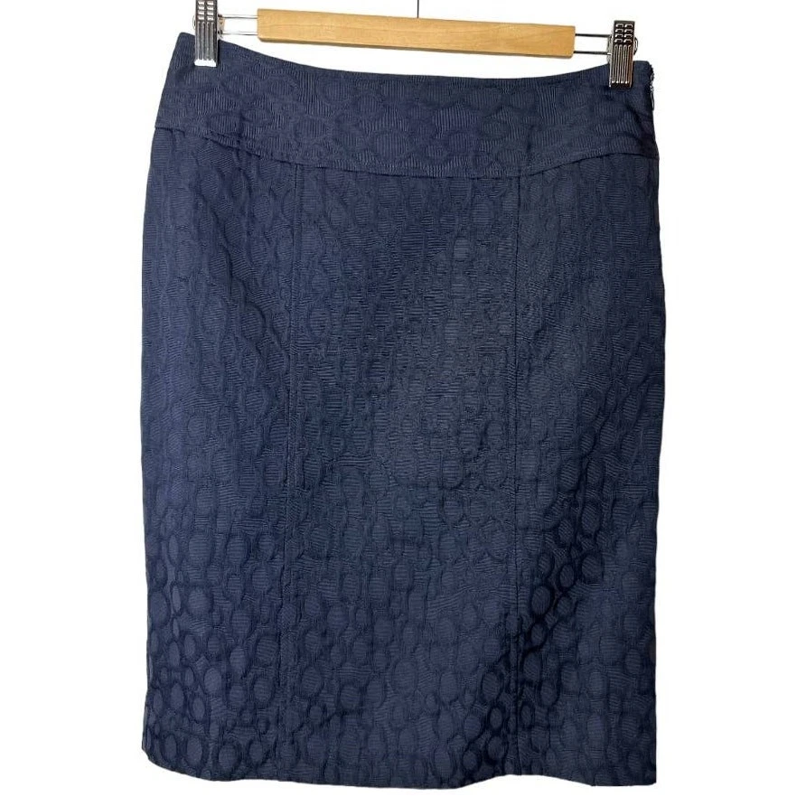 Traje chaqueta y falda Dana Buchman azul marino de 2 piezas mezcla de algodón para mujer talla 4 Foto 3 de 4