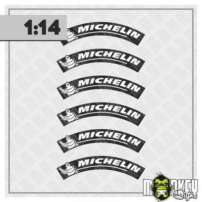 MBBE Michelin Reifenaufkleber 1:14 – 6er Set passend für Tamiya RC LKW Truck Modelle