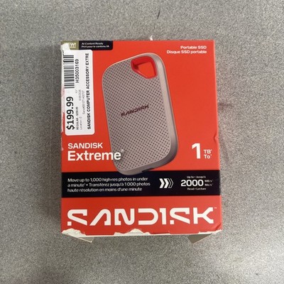 SanDisk Portable Extreme Portable SSD 1TB SSD SDSSDE7W-1T00AW25 Encryption Hard