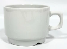 Figgjo Norway NORWEGIAN FROST White Flat Coffee Mug Cup Square Handle Vtg #3561