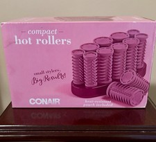 CONAIR Hot Rollers Travel Instant Heat Compact All Hair Types Open Box W/Clips