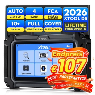 XTOOL D5 Kfz OBD2 Diagnosegerät Motor-ABS-SRS-Getriebe-Diagnosetool-Codeleser DE