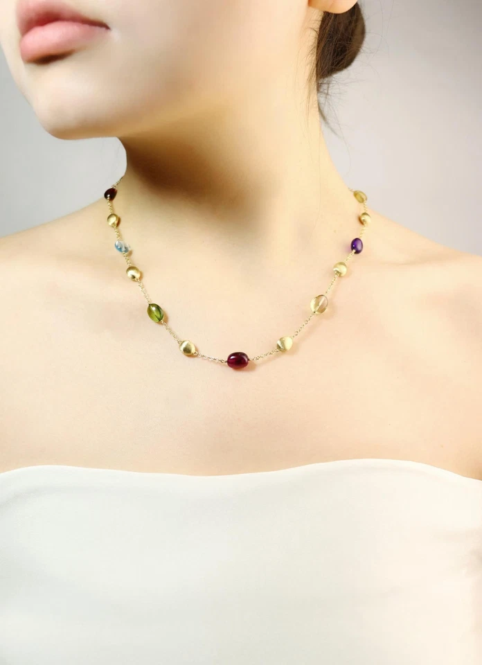 Marco Bicego 18K 金色多宝石珠项链 — 第 2/4 张图片