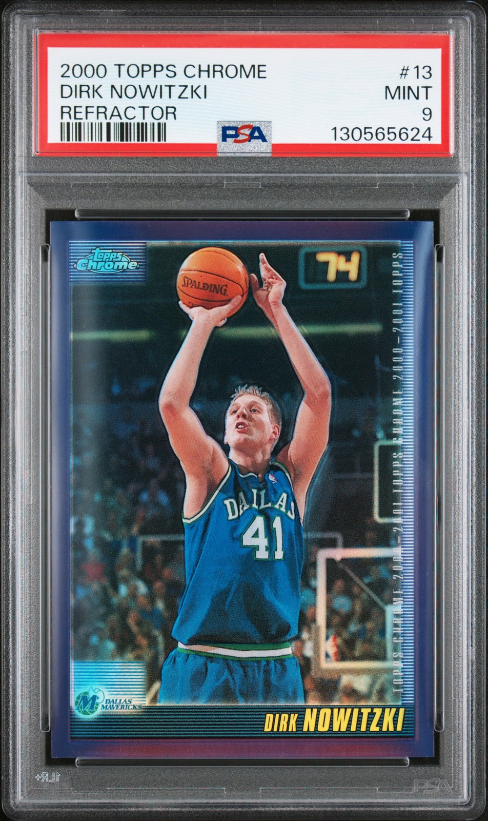 2000 TOPPS CHROME REFRACTOR #13 DIRK NOWITZKI PSA 9