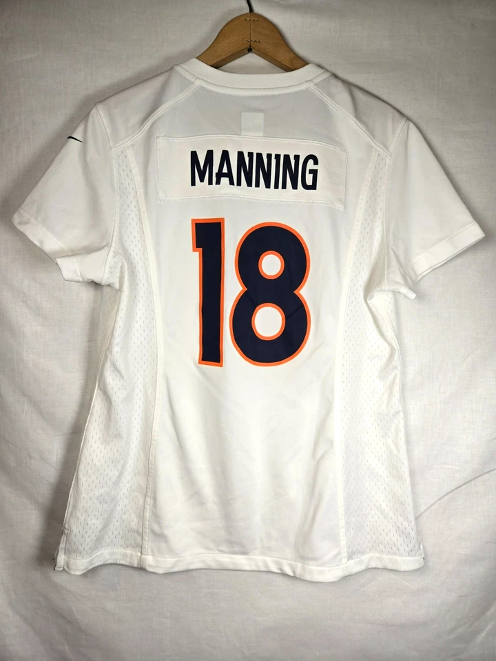 Denver Broncos Peyton Manning #18 White Short Sleeve Jersey Women's Large - Image 2 of 4