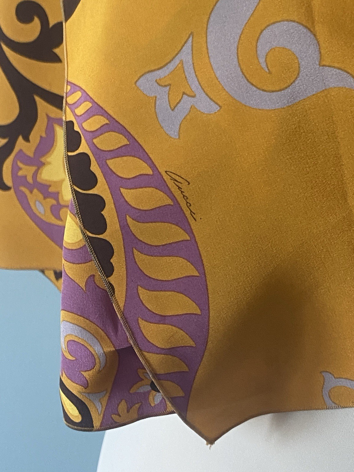 S27# Gucci  Monogram Rectangle Multicolore Silk S… - image 5