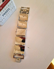 Fossil F2 Damen Quarz Armbanduhr Edelstahl silber rechteckig analog weiß …