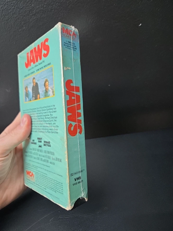 Jaws VHS 1980s Early Release W/Shrink/Vintage Case VG 'Red' MCA Label - Image 4 of 4
