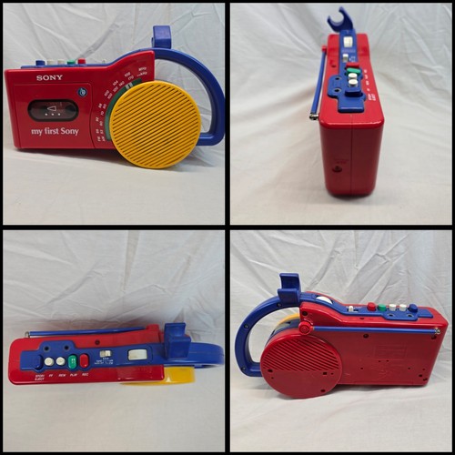 My First Sony CFM-2500 AM FM Radio Cassette Tape Player Red 90s Toy - No Mic