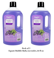 (PACK OF 2) Equate Bubble Bath Lavender Scent, Soothe And Relax, 64 FL OZ, NEW
