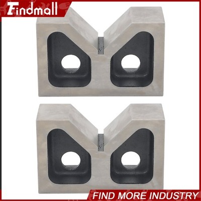 Findmall 1 PAIR 5'' x 2'' x 3-1/8'' Cast Iron V-Blocks Ground 5'' V-Blocks 90°