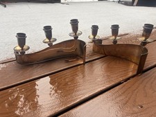 Royal arden Hickman Three Crowns Candleholder candelabra silver 3 candle mcm