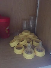 Medela Bottle Nipple Collars Rings New! For Slow or Medium Flow Wide Base (2 ...