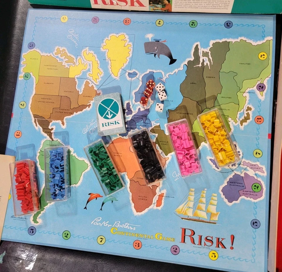 Vintage RISK Parker Bros Continental Board Game 1959/1968 COMPLETE  - Image 2 of 4