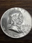 1956 Uncirculated Franklin Half Dollar Actual Coin. Better grade Coin