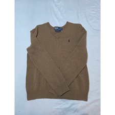 Polo Ralph Lauren Men's Tan Crewneck Sweater with Navy Pony
