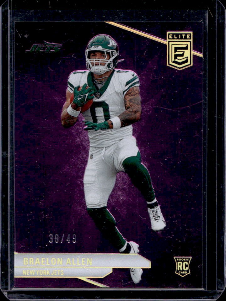 2024 Donruss Elite Braelon Allen RC Purple Rookie #38/49 Jets