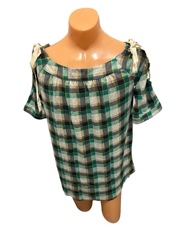 Hayden LA XL Green Black Beige Plaid Flannel Lace Up 3/4 Sleeves Mini Dress NWT. - Picture 1 of 9
