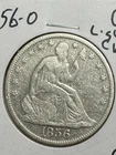 1856-o Seated Liberty Half Dollar, Better Date, Free shipping