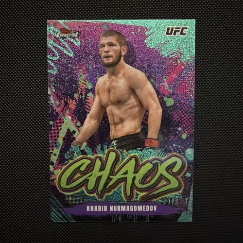 2024 Topps Finest UFC #CHA-26 Khabib Nurmagomedov Chaos Aqua Glitter JA-1