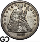 1871 Seated Liberty Dollar *Key Date,Low Mintage* VF