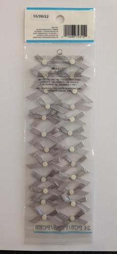 Martha Stewart Silver Ribbon Bows Dimensional Scrapbooking Stickers - Picture 3 of 3