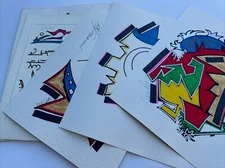 COLLECTION OF ABSTRACT DRAWINGS BY PETER SERRAINO CALIFORNIA MODERNISM LOT OF 14