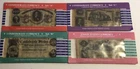 Replica Confederate Currency Sets A, B, C and One Union