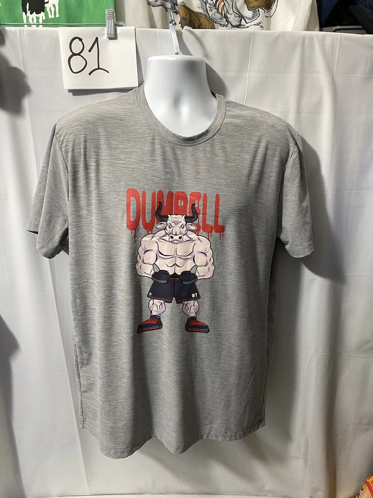 Dumbells Deadlifts Bull Men's T-Shirt Funny Gym Workout Fitness Dad Tee XL
