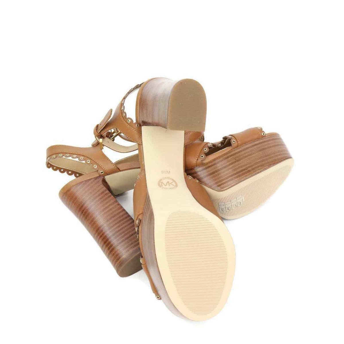 Michael Kors Womens Jessie Sandals Brown Platform Heels  display picture 1