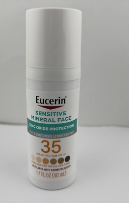 Eucerin Sensitive Mineral Face SPF 35 Lotion TINTED for all skin tones, 1.7oz