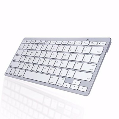 Ultra Slim Wireless Bluetooth Tastatur (Silber/Weiß)