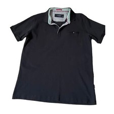 Barabas Black Short Sleeve Collared Cotton Polo Shirt Men's Size Large  1-22