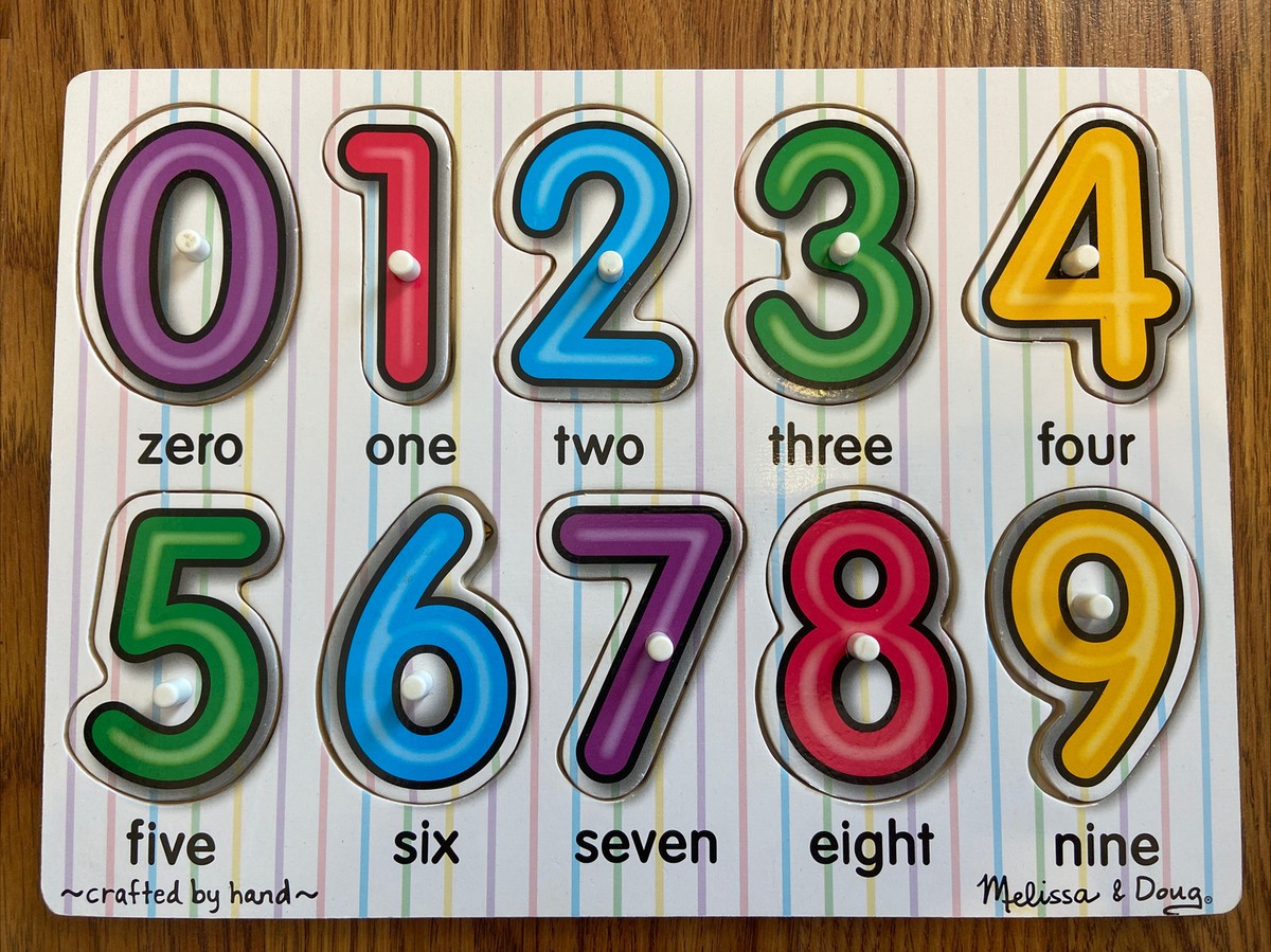 Melissa & Doug Fresh Start See-Inside Numbers Peg Puzzle | eBay