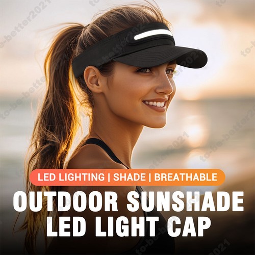 Sonnenhut Sun Visor Stirnband Sonnenschutz Hüte Kappe Hut Mütze mit Led-Licht - Bild 2 von 12