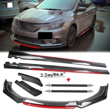 Front Lip Chin Bumper splitter Carbon Fiber Body Side Skirt For Infiniti Q70 Q