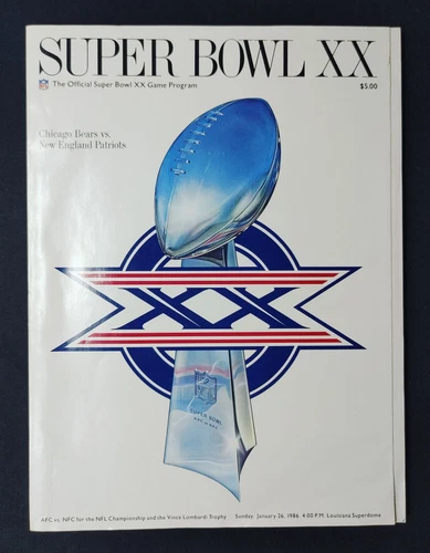 Mike Ditka Signed Super Bowl XX Program Chicago Bears vs New England Patriots