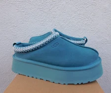 UGG TAZZ DEEP ICE SUEDE PLATFORM SLIPPERS SHOES, WOMEN US 8/ EUR 39 ~NEW IN BOX