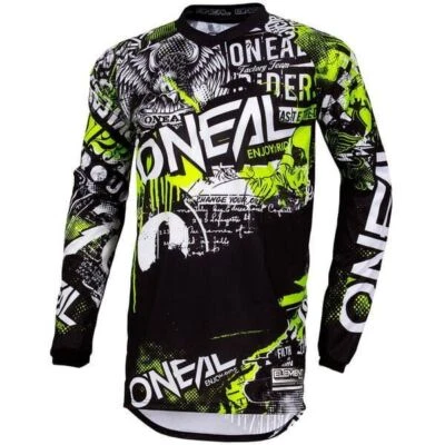 O'Neal 2024 Jersey Motocross Element Attack Youth Negro Amarillo MX Niños Junior - Imagen 1 de 2