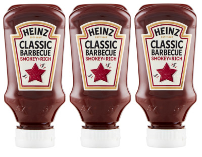 3x Heinz Salsa Classic Barbecue Smoky&Rich BBQ Soße Sauce Top Down 260g