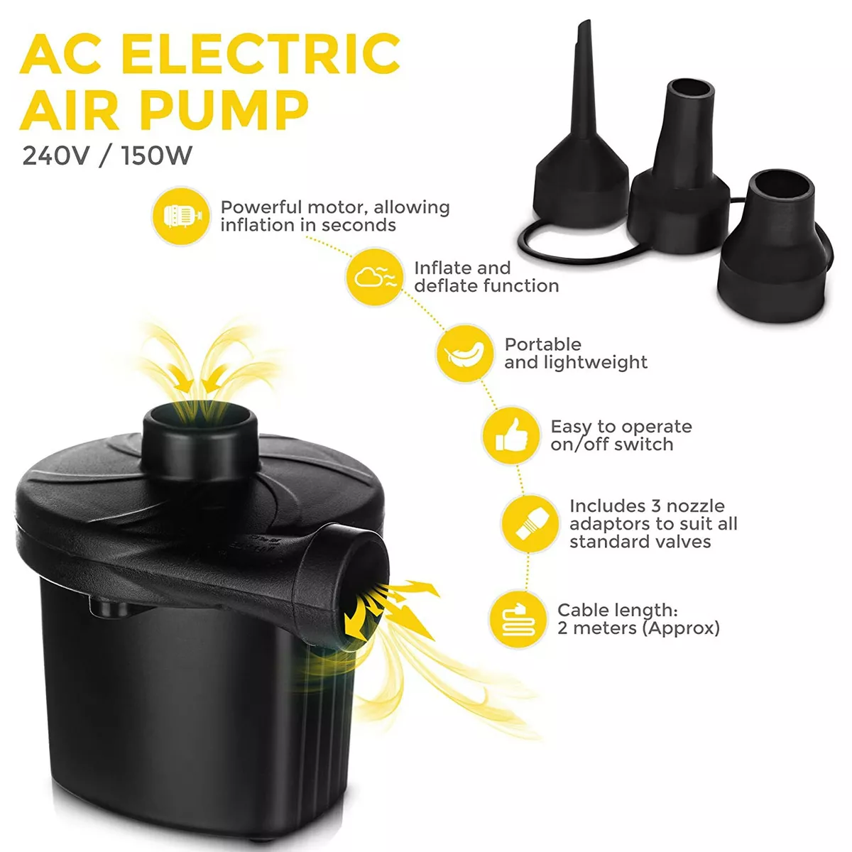 Electric tyre clearance pump 240v