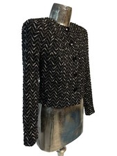 Hudson & Onslow Jacket Size Medium 12 Black Knit Womens Blazer New Eu40 Rrp £116