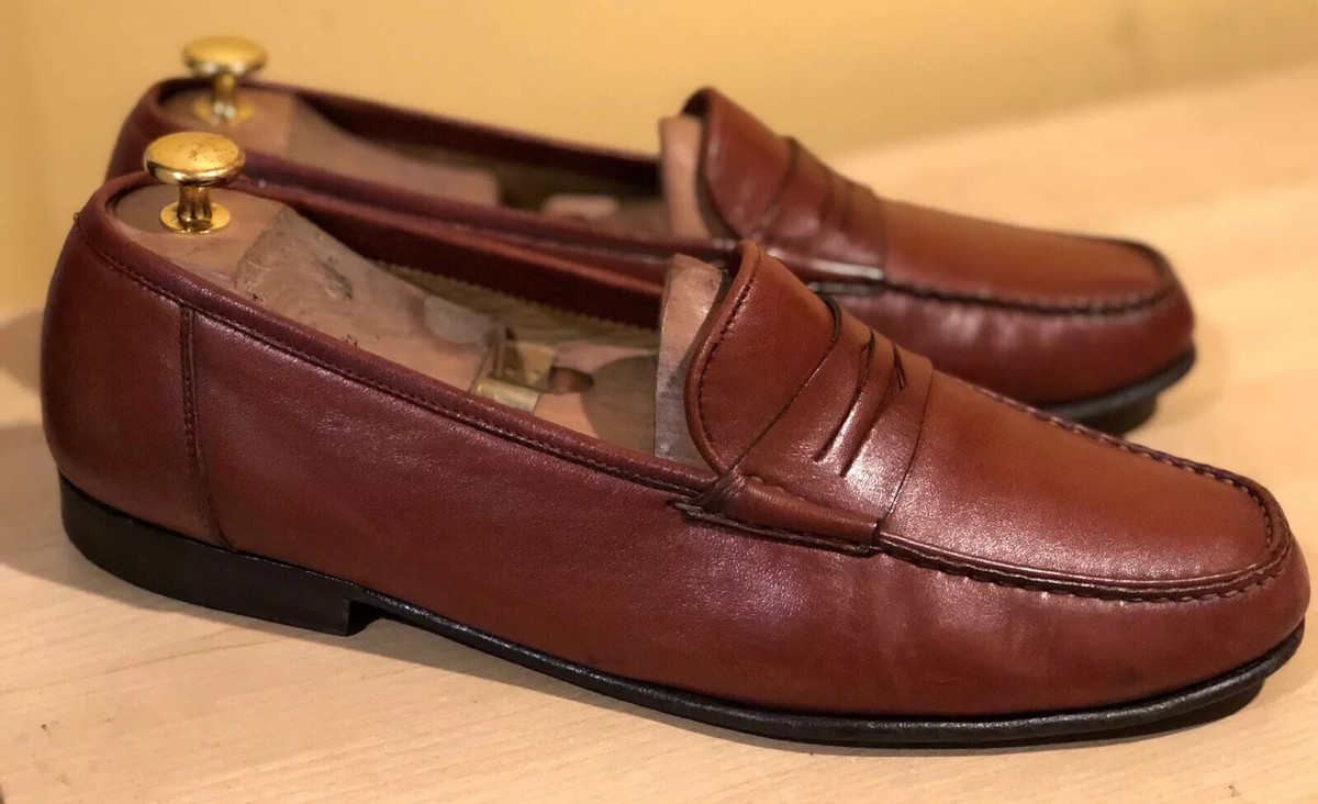 Santoni Soft Leather Brown Penny Loafer Shoes 11 D $595 | eBay