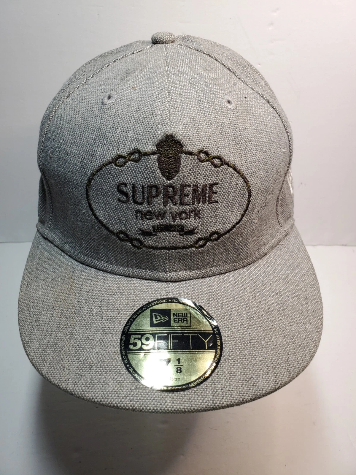 Chapeau Supreme New York New Era 59FIFTY 7 1/8   Gris 