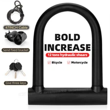Heavy Duty Anti Theft ebike lock w/ 16mm Shackle 4ft Security Cable Bike U Lock