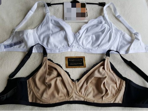 NEW EX M*S 2 PACK COTTON LINED CUPS NON WIRED MATERNITY / NURSING BRAS SIZE 36DD - Picture 3 of 6