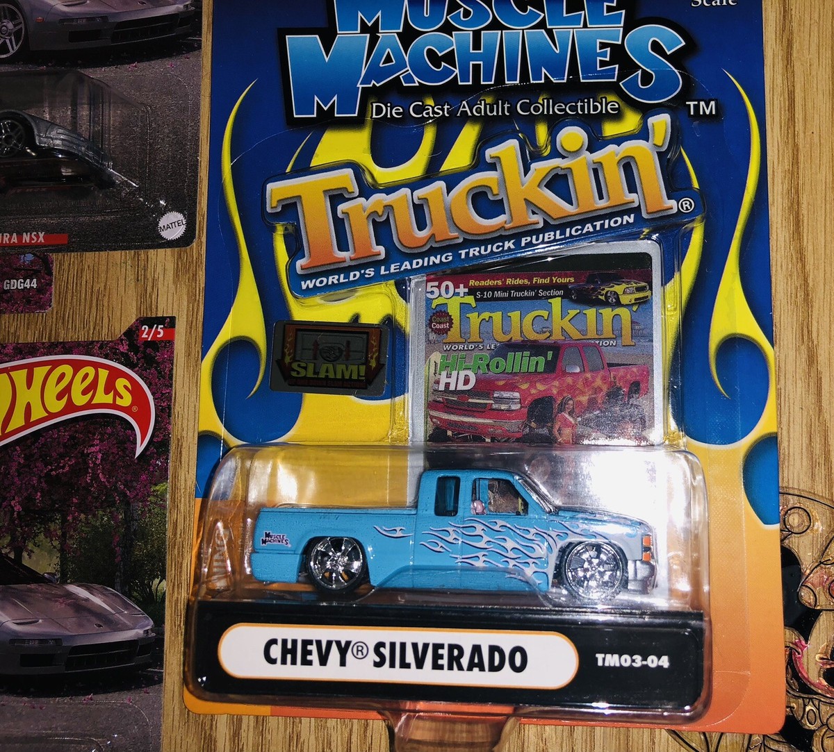 Muscle Machines Truckin' Chevy Silverado Blue Flames Slam