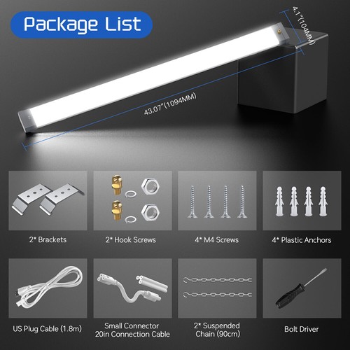 2Pcs 100W LED Shop Light Fixture Linkable with Plug Garage Lights 3.6FT 13000LM - Picture 11 of 12