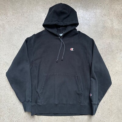 Vintage Y2K Champion Reverse Weave Black Hoodie Australia